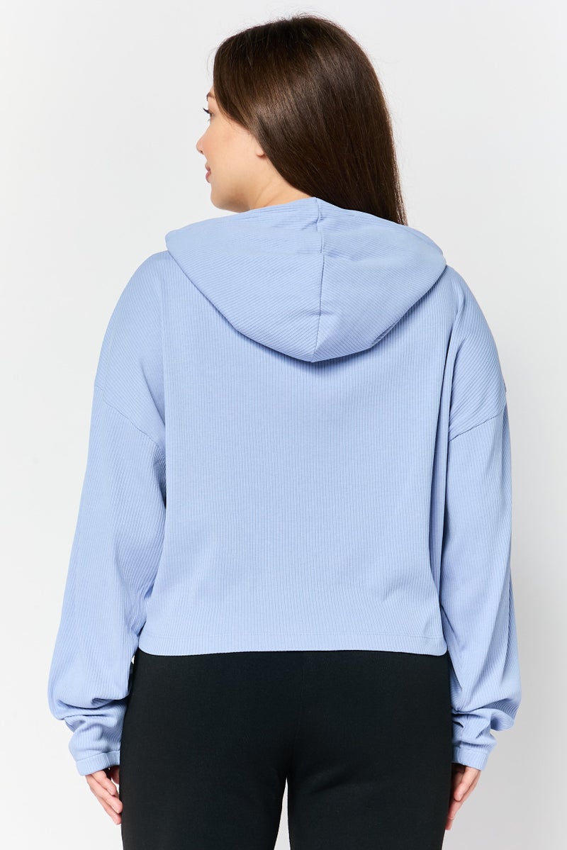 PUMA Women Sportswear Fit Long Sleeve Outdoor Hoodie, Blue - Image 4